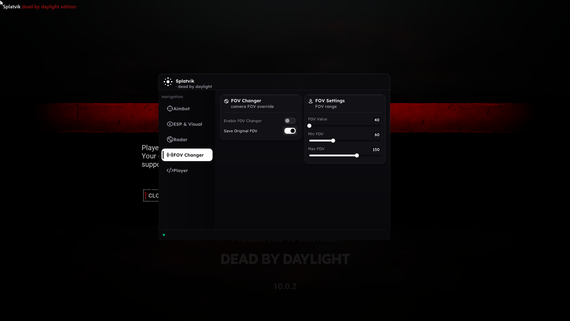 Dead by Daylight — Menu